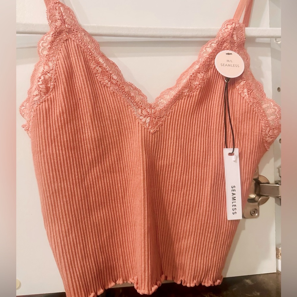 LINGERIE CROP TOP BRA NEW WITH TAGS. COLOR: ROSE PINK SIZE M/L